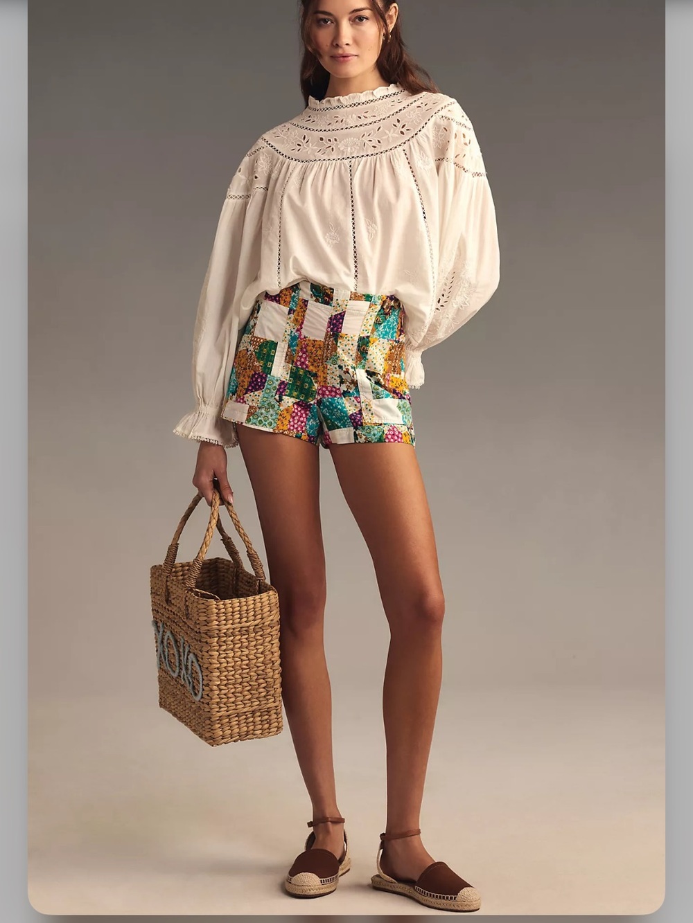 Pilcro The Kit High-Rise Utility Shorts: Patchwork Edition size 28 - Picture 2 of 12